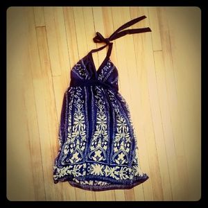 Black & white halter dress